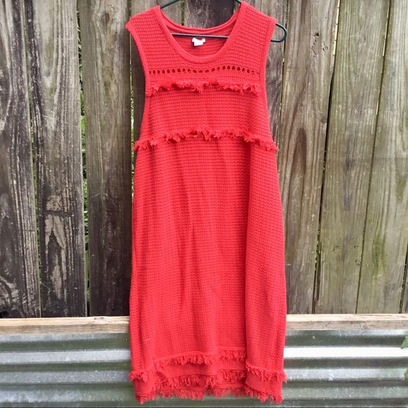J. Crew Dresses & Skirts - J Crew Cotton Sleeveless Dress w/ Eyelets & Fringe